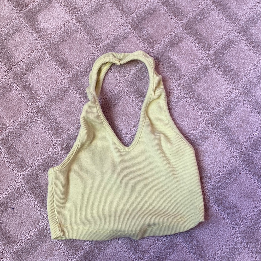 PLT Yellow Halter Top